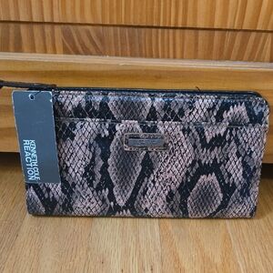 Kenneth Cole Reaction Black and Tan Snake Print Wallet